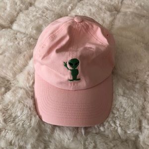 Pink Alien Peace Sign Ball Cap